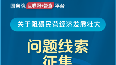 大奶子少妇被中出国务院“互联网+督查”平台公开征集阻碍民营经济发展壮大问题线索